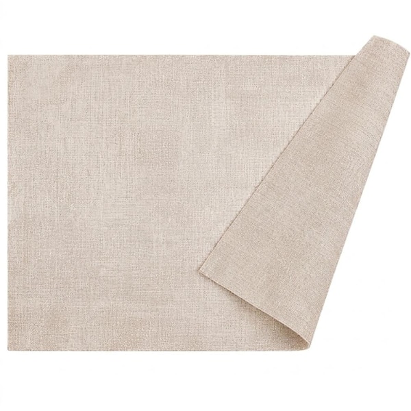 11.8 in. x 17 in. Beige Faux Leather Placemats, Set of 6, Waterproof Wipeable Anti-Slip Dining Table Mats