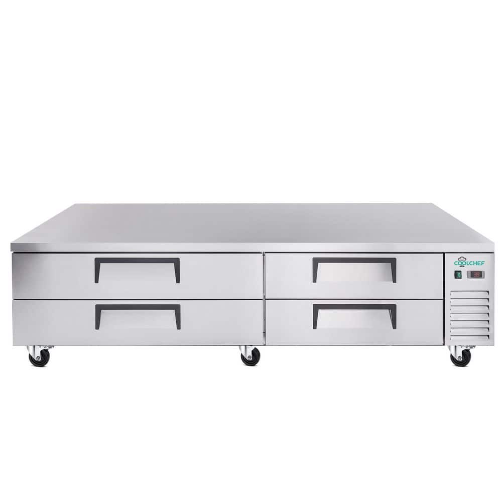 84 in. 19.1 cu. ft. Commercial Chef Base Refrigerator, Stainless Steel Worktop Equipment Stand Multi Drawer