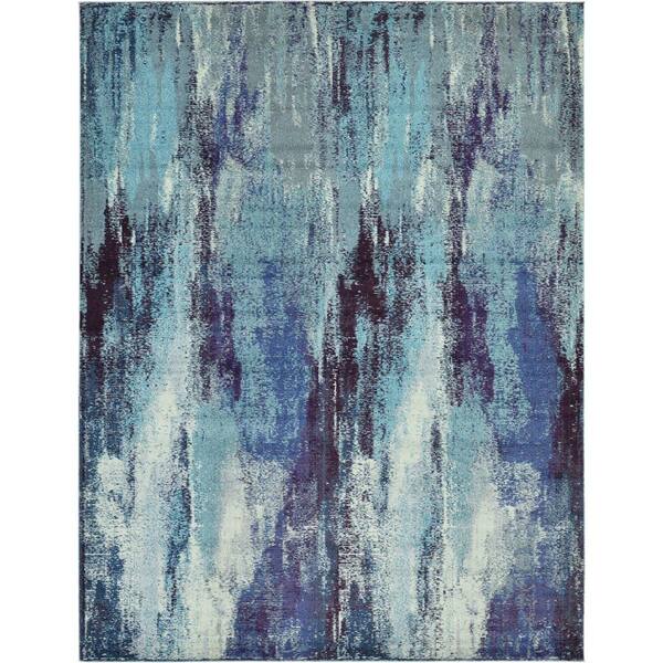 Unique Loom Jardin Lilly Blue 9' 0 x 12' 0 Area Rug