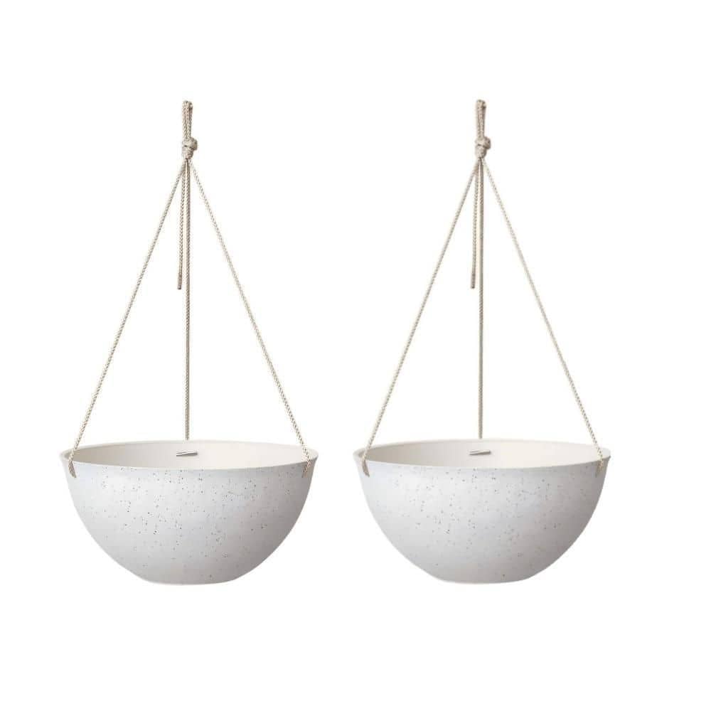 Large White Plastic Hanging Planters, 13 Inch Flower Pots Outdoor Indoor, Hanging Garden Planters for Garden(2-Pack) price history on PriceWatchPro