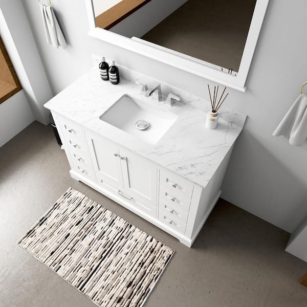 Dukes 48 in. W x 22 in. D White Single Bath Vanity without Top