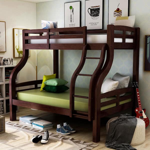 Furniture of America Amiel Dark Walnut Twin over Full Bunk Bed