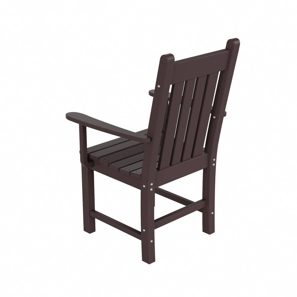 Laguna Dark Brown Outdoor Patio Dining Armchair, 20"x39"