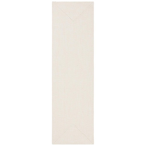 SAFAVIEH Braided Ivory Beige 3 ft. x 4 ft. Solid Color Gradient Area Rug