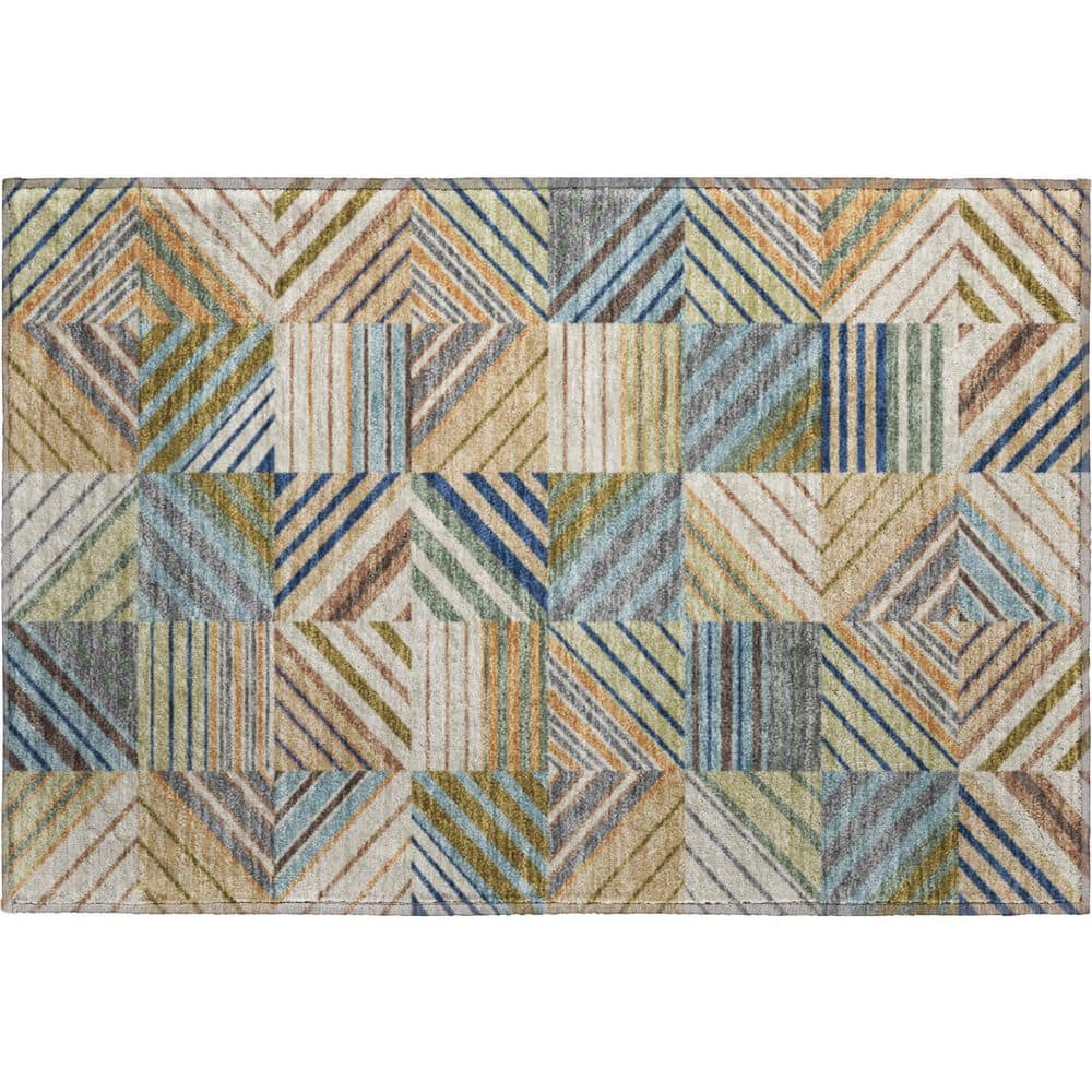 Mayfield Premium Machine Washable Abstract AMF2399 Beige 2 ft. x 3 ft. Accent Rug price history on PriceWatchPro