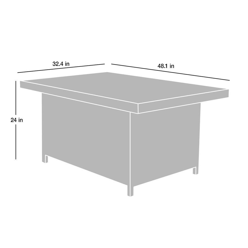 Armstrong Bronze Aluminum Gas Fire Pit Table with Clear Fire Glass