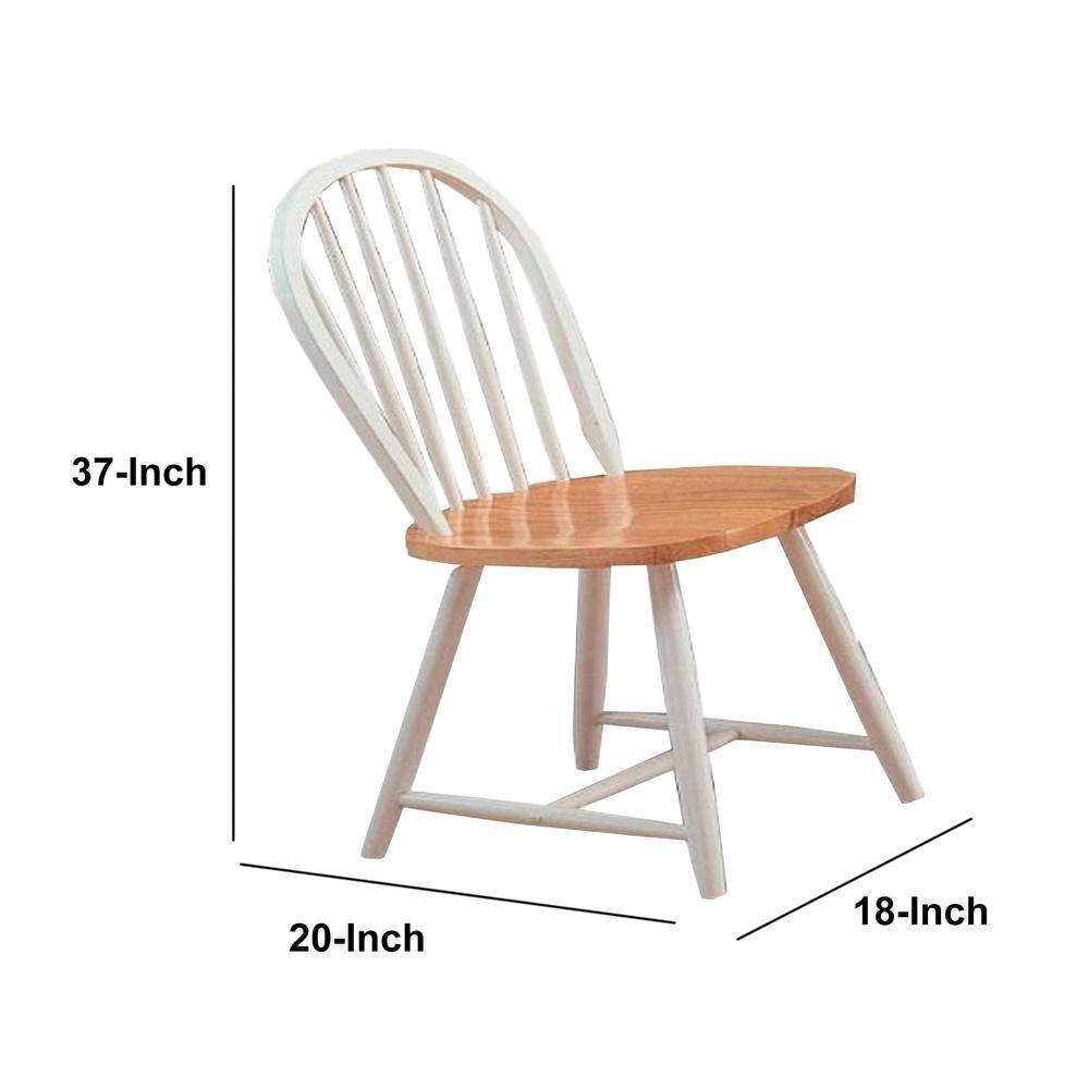 Windsor White High Slat Wood Side Chair