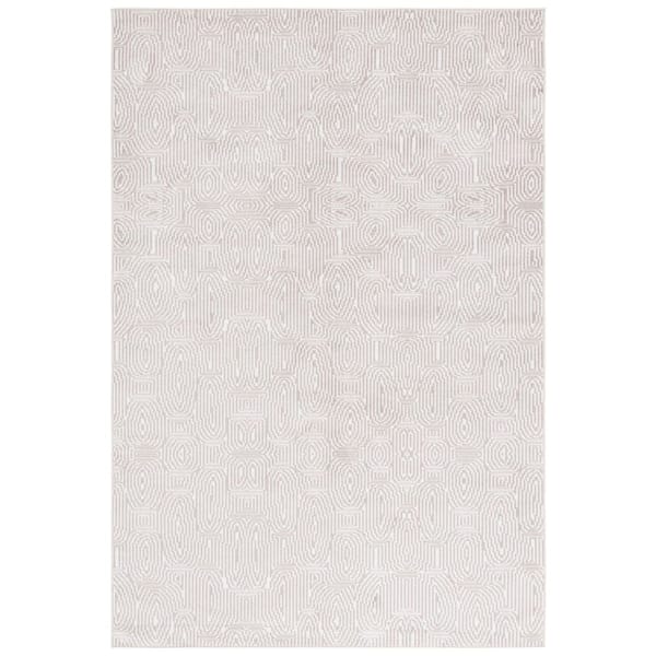 Bayside 4 ft. x 6 ft. Ivory/Light Brown Solid Geometric Area Rug