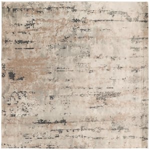 Concerto Beige Grey 8 ft. x 8 ft. Abstract Contemporary Square Area Rug