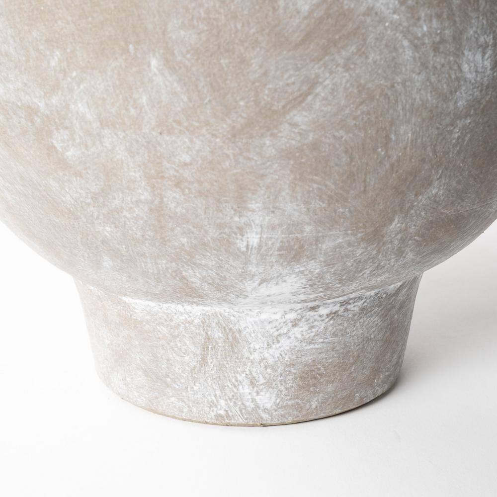 Rustic Brown Ceramic Decorative Table Vase with Handles