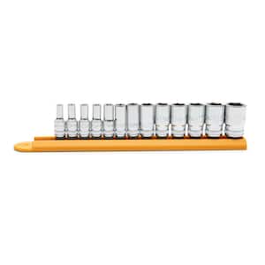 1/4 in. Drive 6 Point Mid Length Metric Socket Set 13-Piece