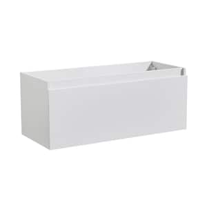 Mezzo 47 in. Modern Wall Hung Bath Vanity Cabinet Only in White