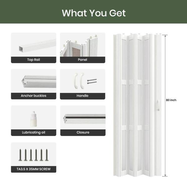 SOCBAZZAR 48 in x 80 in. White Oak Finished 3-Lite Frosted Acrylic