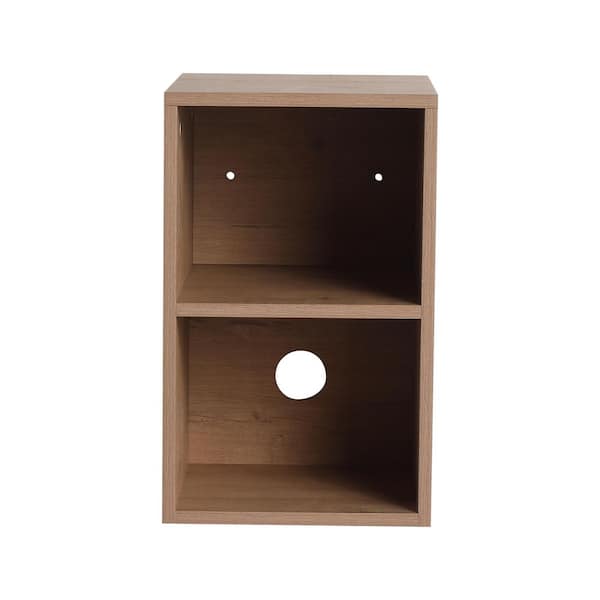12 in. W x 15 in. D x 19 in. H Brown Imitative Oak Linen Cabinet