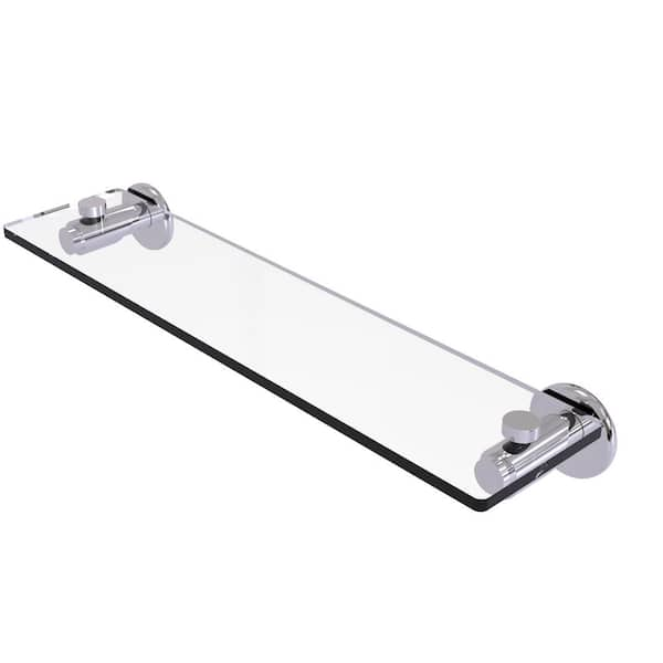 Allied Brass Tribecca Collection 22 in. Glass Vanity Shelf with Beveled Edges in Polished Chrome