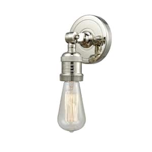 Bare Bulb 4.5 in. 1-Light Polished Nickel Wall Sconce
