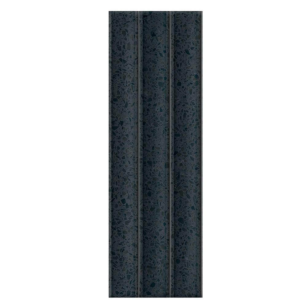 Spanish Pureform Terrazzo Deco Black 4 in. x 12 in. Matte 3D Fluted Porcelain Wall Tile Sample price history on PriceWatchPro