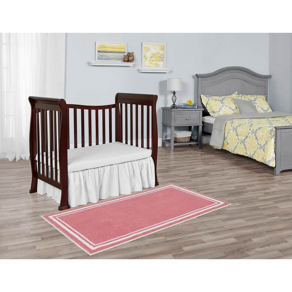 Espresso Pine 4-in-1 Convertible Mini Crib with Adjustable Mattress