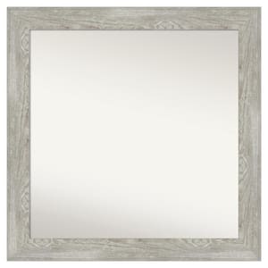 Dove Greywash 36 in. x 36 in. Custom Non-Beveled Distressed Recyled Polystyrene Bathroom Vanity Wall Mirror