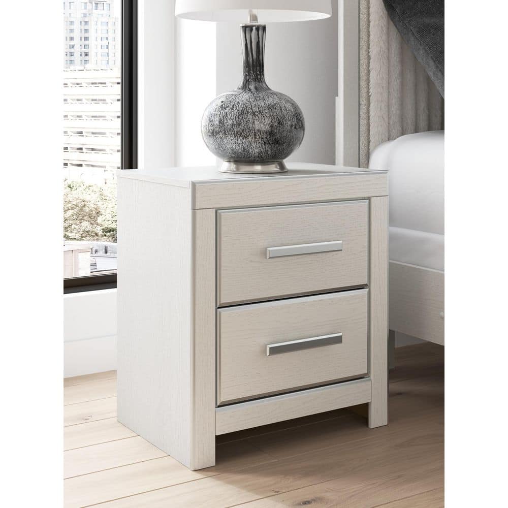 Ravalori Matte White Two Drawers 22 in. W Nightstand price history on PriceWatchPro