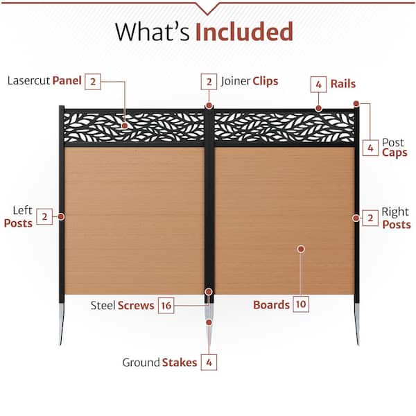 Enclo Privacy Screens 4 ft. H x 3 ft. W Privacy Nappa Lasercut