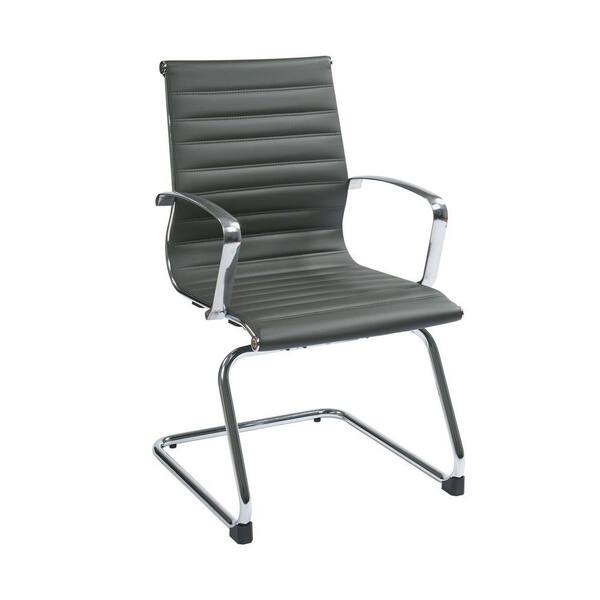 OSP Furniture Eco Leather Visitors Chair in Grey