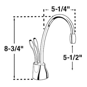 Indulge Contemporary Series 2-Handle 8.4 in. Faucet for Instant Hot & Cold Water Dispenser in French Gold