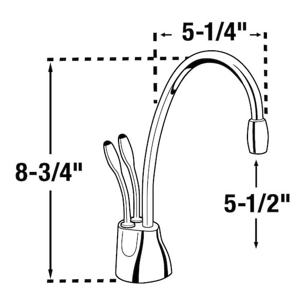 Indulge Contemporary Series 2-Handle 8.4 in. Faucet for Instant Hot & Cold Water Dispenser in Polished Nickel