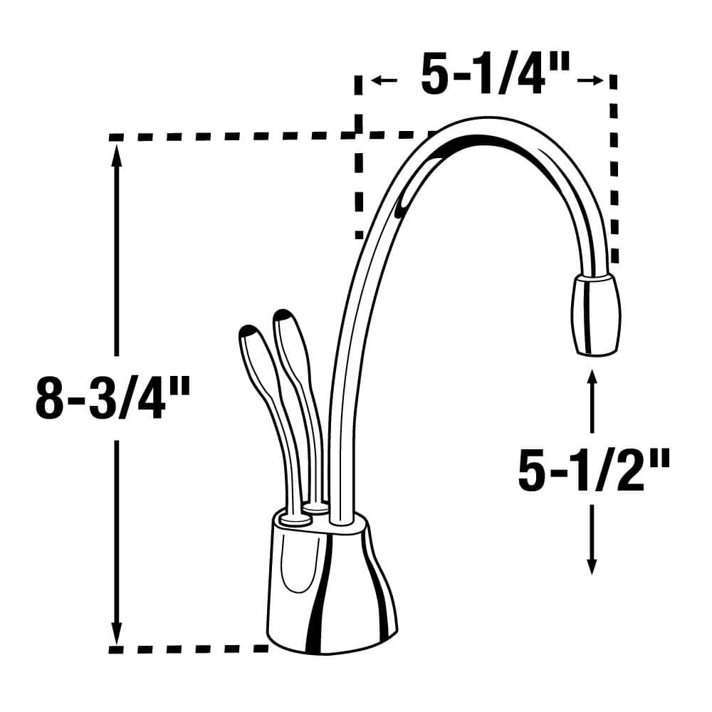 Satin Nickel Dual Handle Hot and Cold Water Dispenser