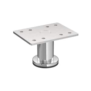 2 in. (50 mm) Chrome Stainless Steel 201 Round Furniture Leg with Leveling Glide
