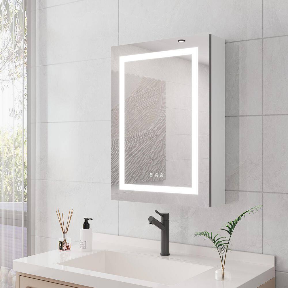 20 in. W x 28 in. H Rectangular Aluminum Surface Mount Medicine Cabinet with Mirror and Light, Anti-Fog, Dimmable price history on PriceWatchPro