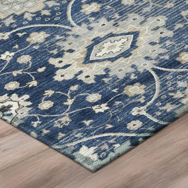 Chantille Machine Washable Indoor/Outdoor Abstract ACN3100 Navy 9 ft. x 12 ft. Area Rug