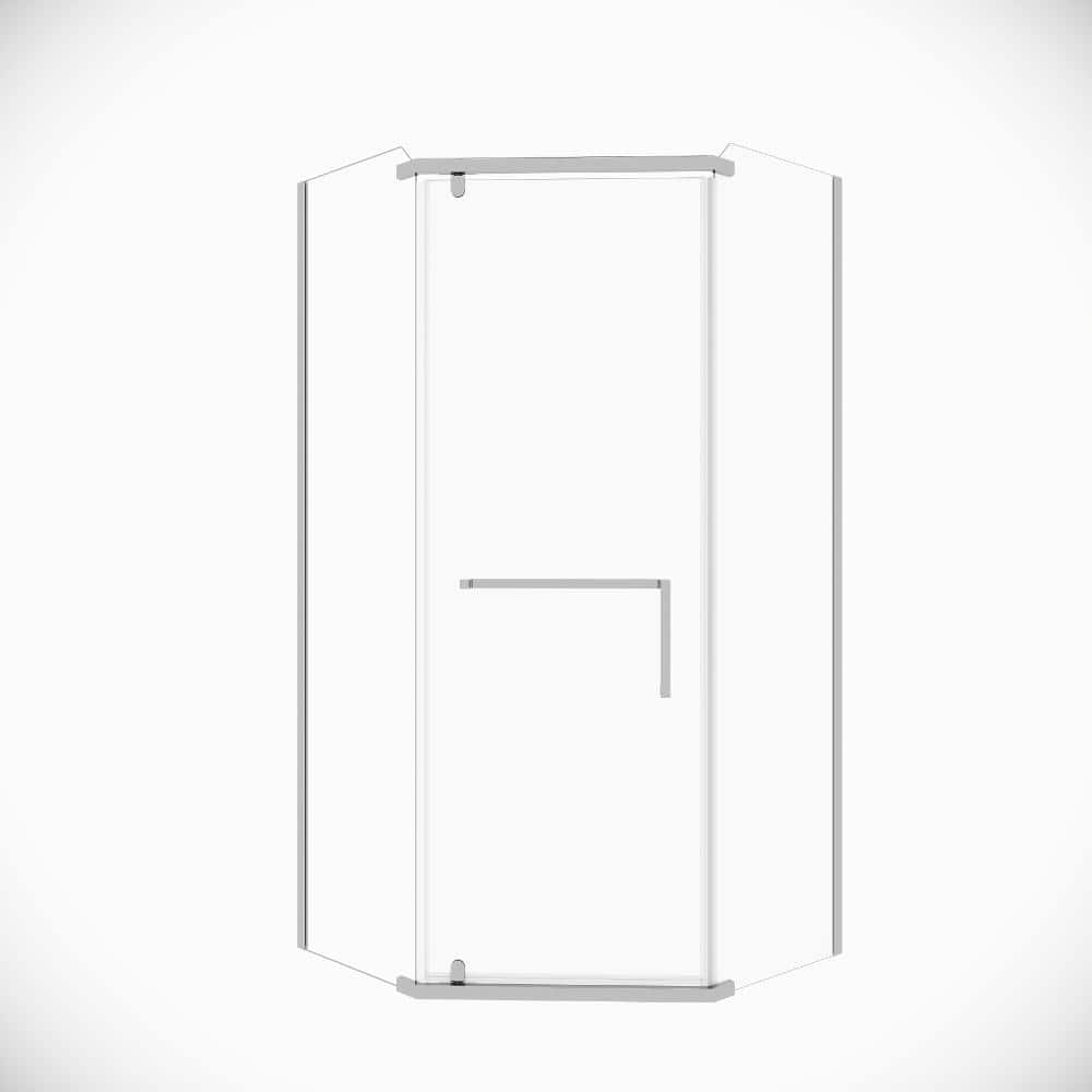 36 in. L x 36 in. W x 72 in. H Neo-Angle Pivot Frameless Shower Door in Chrome Finish with Clear Glass price history on PriceWatchPro