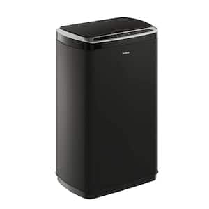 Hands-Free 13 Gal. Matte Black Metal Household Trash Can Toucless Lid