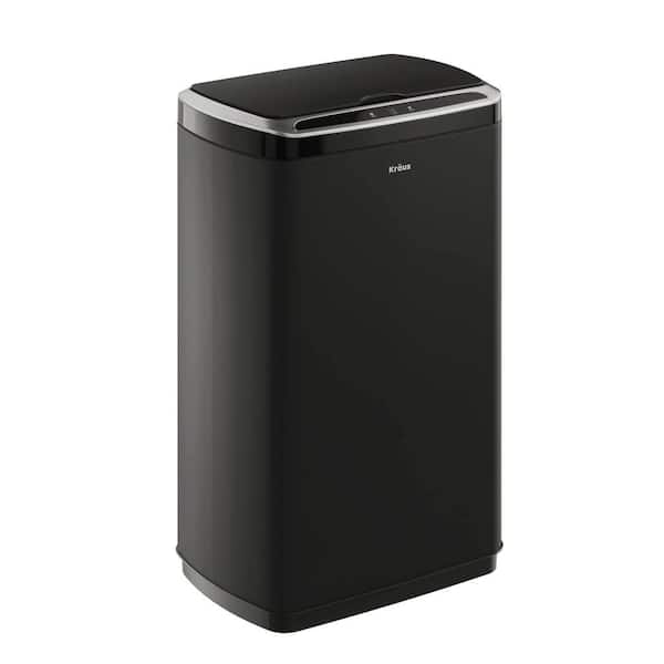 ITOPFOX Hands-Free 13 Gal. Matte Black Metal Household Trash Can Toucless Lid