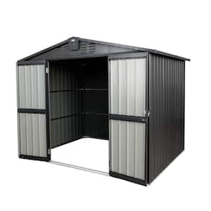 8.2 ft. W x 6.2 ft. D Black Metal Storage Shed with Double Door (50 sq. ft.)