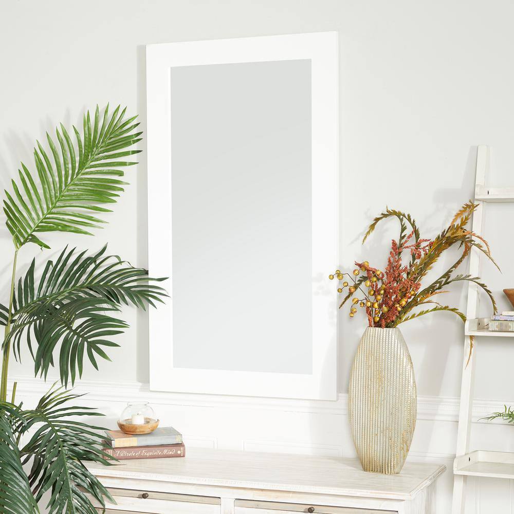 Sleek Black Wood Full-Length Contemporary Wall Mirror - 24"W x 42"H