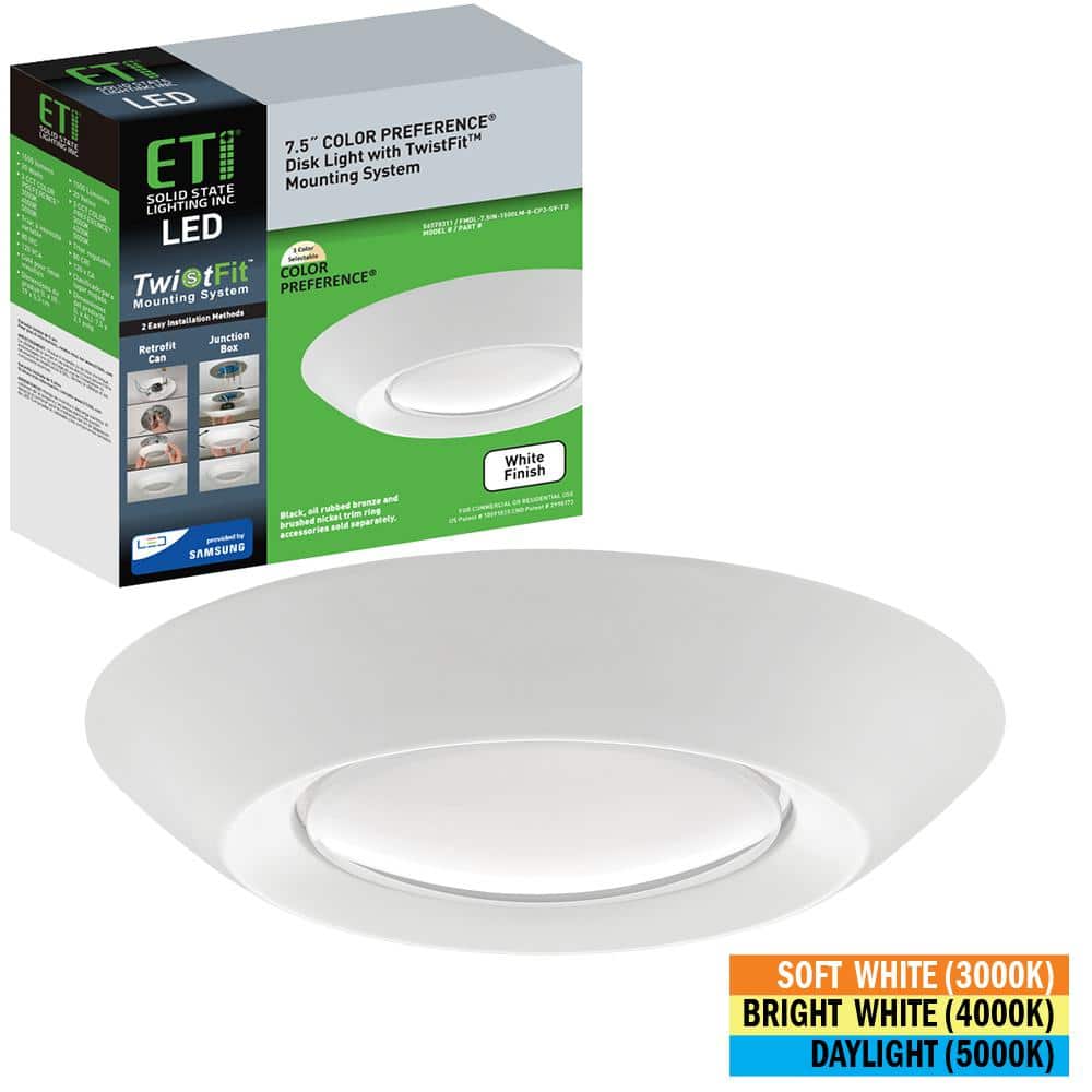 5 in./6 in. Selectable CCT Integrated LED Recessed Light Trim Disk Light 1500 Lumens Mount to Recessed Can or J-Box price history on PriceWatchPro