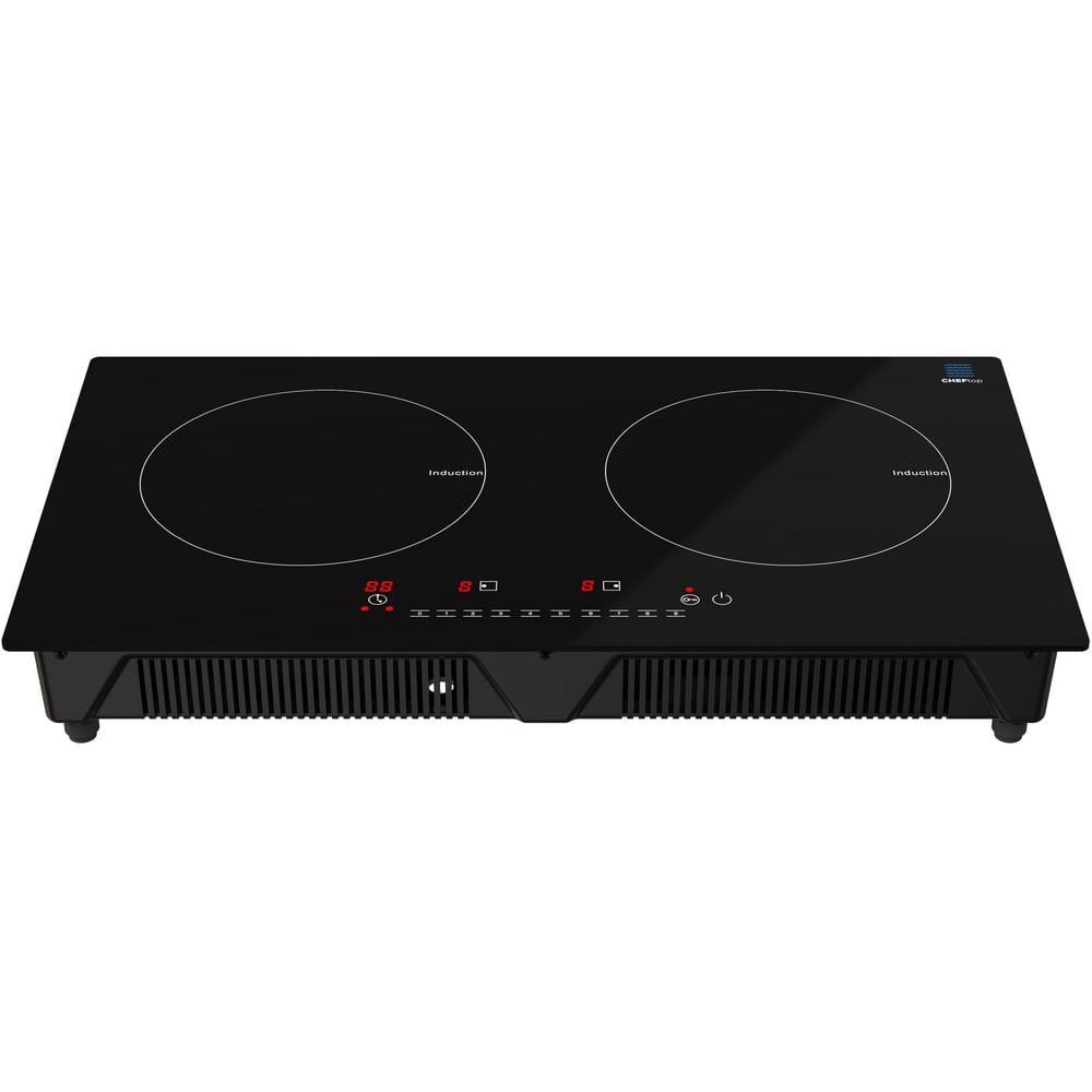 Square Stainless Steel Heavy-Duty Induction Cooktop - 120V, 1800 Watts - 18  1/2 x 14 1/2 x 5 3/4 - 1 count box