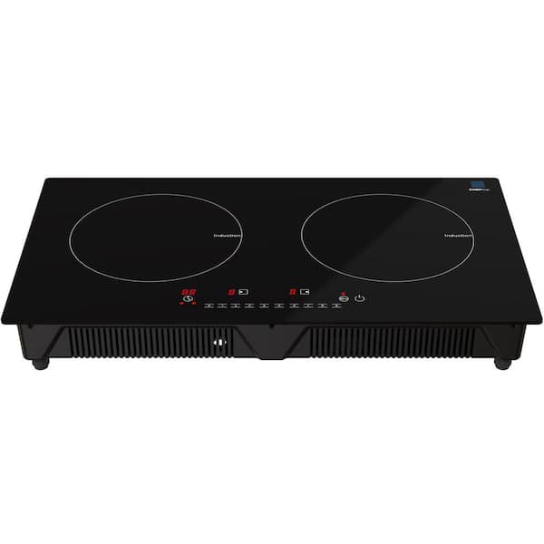 DRINKPOD Cheftop Ceramic Top Double Induction Cooktop Portable 23 in. x 13 in. Black-UL Approved with 2 Burners and 9 Power Zones