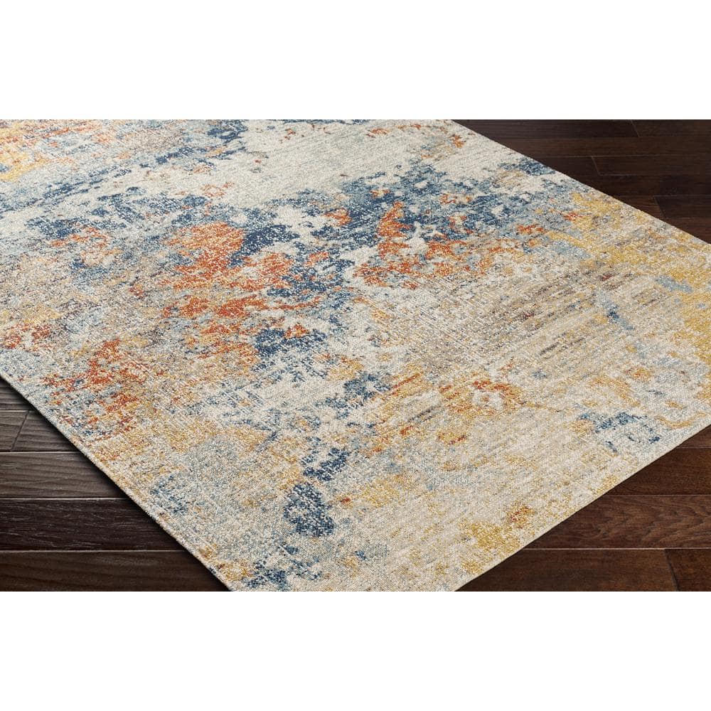 Huntington Beach Multicolor Abstract Polyester Indoor/Outdoor Rug, 5'3" x 7'