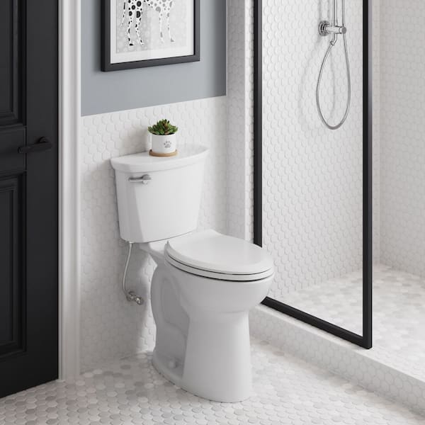 Cadet Pro 10 in. 2-Piece 1.28 GPF Single Flush Extra Tall Elongated Toilet in White Seat Not Included