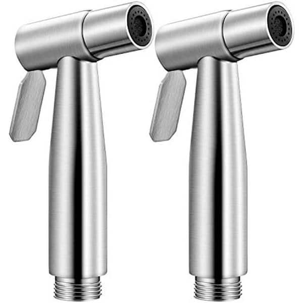 Bidet Spray Heads Attachment (Set of 2) Stainless Steel Ergonomic Nozzle for Bathroom Kitchen Toilet Cleaning