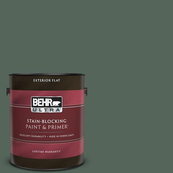 BEHR ULTRA 1 gal. #460F-6 Medieval Forest Flat Exterior Paint & Primer