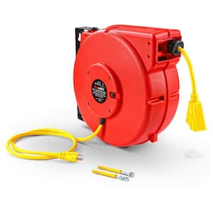 Goodyear 50 ft. 12/3 15 Amp Retractable Extension Cord Reel with 3 ...