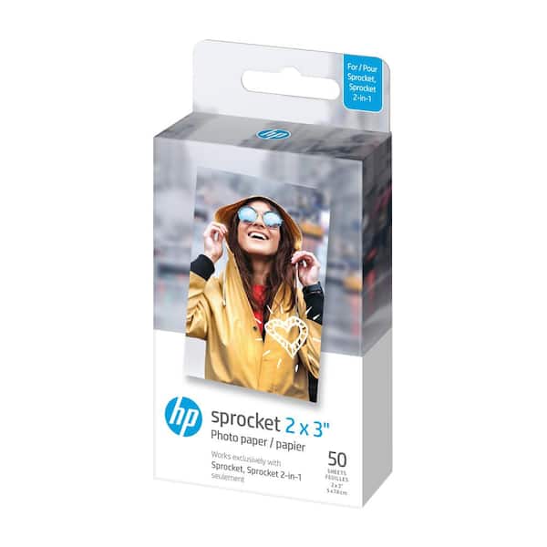 HP Sprocket 2 in. x 3 in. Premium Zink Sticky Back Photo Paper Compatible with Sprocket Photo Printers (50-Sheets)