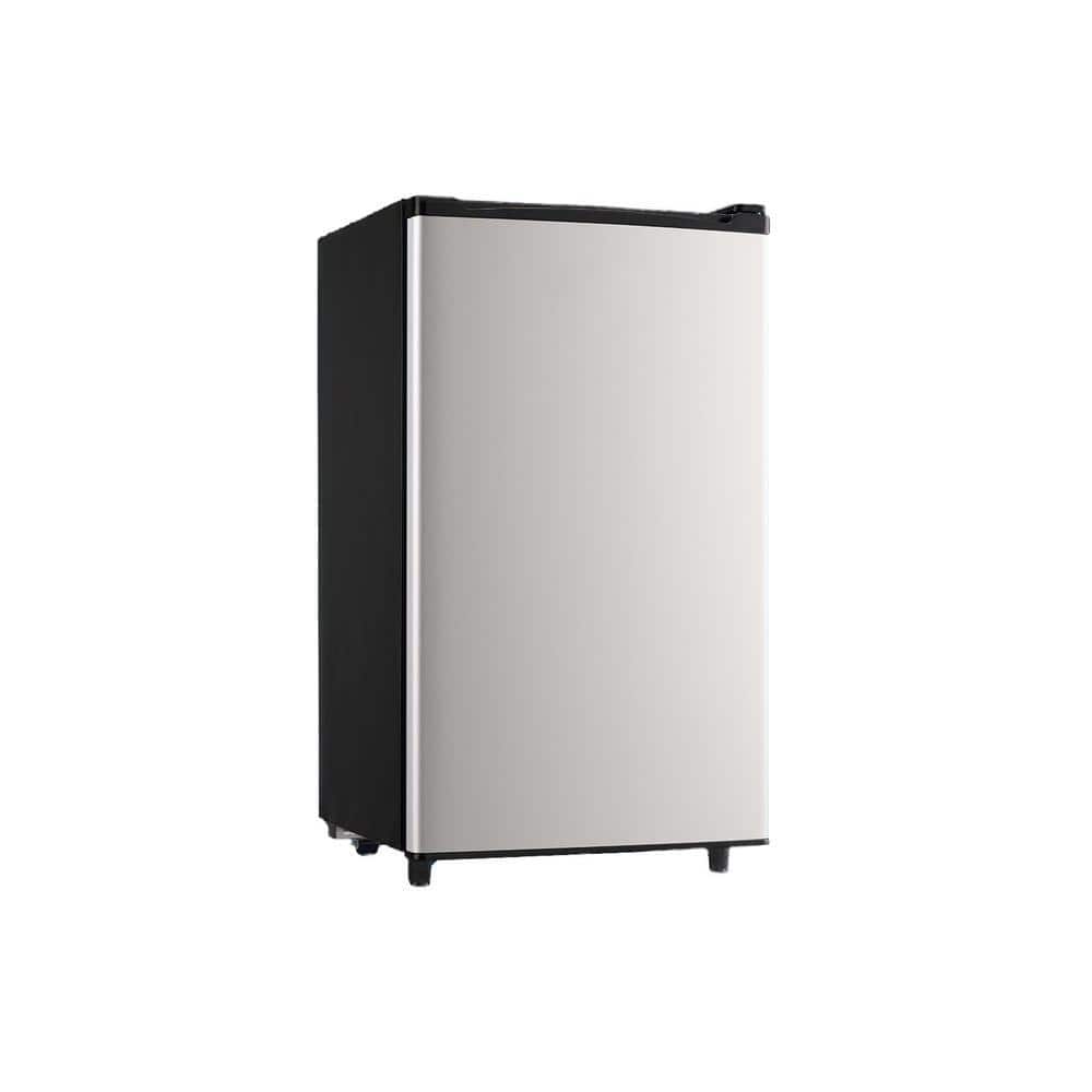 3.2 cu. ft. Manual Defrost Mini Upright Freezer in Stainless with 5 Adjustable Thermostat, LED Light, 3 Shelves