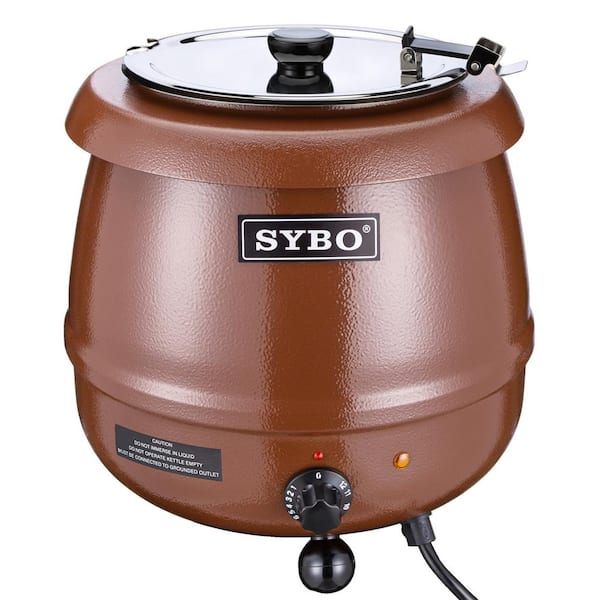 Photo 1 of 10.5 Quarts, Brown Commercial Soup Kettle with Stainless Steel Insert Pot for Restaurant