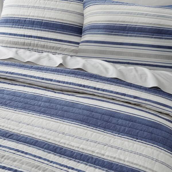 StyleWell Cotton Percale Crystal Bay Blue and White Stripe 4-Piece Queen  Sheet Set SU200SS-QEN-CSC - The Home Depot