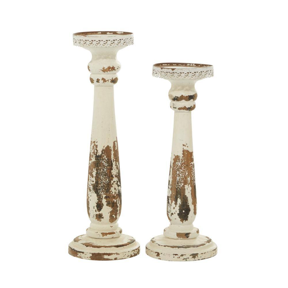 Winter Elegance Wood Candle Lantern Set, Rustic Brown, 17"